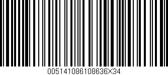 Código de barras (EAN, GTIN, SKU, ISBN): '005141086108636X34'