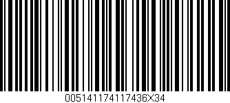 Código de barras (EAN, GTIN, SKU, ISBN): '005141174117436X34'