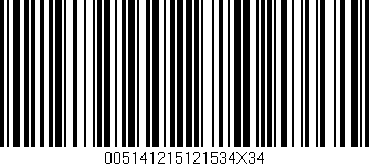 Código de barras (EAN, GTIN, SKU, ISBN): '005141215121534X34'