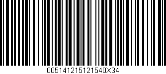Código de barras (EAN, GTIN, SKU, ISBN): '005141215121540X34'