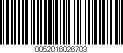 Código de barras (EAN, GTIN, SKU, ISBN): '0052016026703'