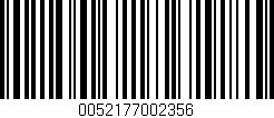 Código de barras (EAN, GTIN, SKU, ISBN): '0052177002356'