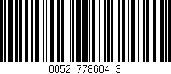 Código de barras (EAN, GTIN, SKU, ISBN): '0052177860413'