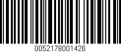Código de barras (EAN, GTIN, SKU, ISBN): '0052178001426'