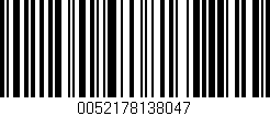 Código de barras (EAN, GTIN, SKU, ISBN): '0052178138047'
