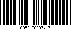 Código de barras (EAN, GTIN, SKU, ISBN): '0052178807417'