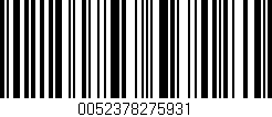 Código de barras (EAN, GTIN, SKU, ISBN): '0052378275931'