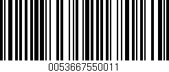 Código de barras (EAN, GTIN, SKU, ISBN): '0053667550011'