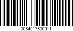Código de barras (EAN, GTIN, SKU, ISBN): '0054017580011'