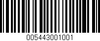 Código de barras (EAN, GTIN, SKU, ISBN): '005443001001'