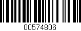 Código de barras (EAN, GTIN, SKU, ISBN): '00574806'