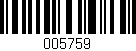 Código de barras (EAN, GTIN, SKU, ISBN): '005759'