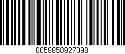 Código de barras (EAN, GTIN, SKU, ISBN): '0059850927098'