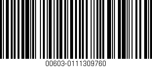 Código de barras (EAN, GTIN, SKU, ISBN): '00603-0111309760'