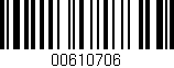 Código de barras (EAN, GTIN, SKU, ISBN): '00610706'