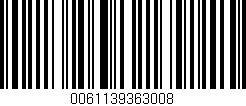 Código de barras (EAN, GTIN, SKU, ISBN): '0061139363008'