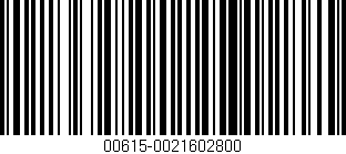 Código de barras (EAN, GTIN, SKU, ISBN): '00615-0021602800'