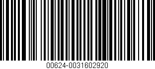 Código de barras (EAN, GTIN, SKU, ISBN): '00624-0031602920'