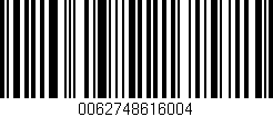 Código de barras (EAN, GTIN, SKU, ISBN): '0062748616004'