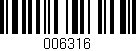 Código de barras (EAN, GTIN, SKU, ISBN): '006316'