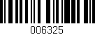 Código de barras (EAN, GTIN, SKU, ISBN): '006325'