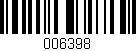 Código de barras (EAN, GTIN, SKU, ISBN): '006398'