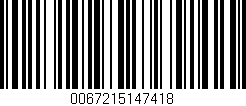 Código de barras (EAN, GTIN, SKU, ISBN): '0067215147418'