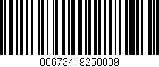 Código de barras (EAN, GTIN, SKU, ISBN): '00673419250009'