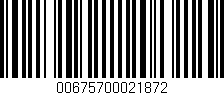 Código de barras (EAN, GTIN, SKU, ISBN): '00675700021872'