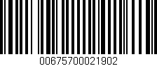 Código de barras (EAN, GTIN, SKU, ISBN): '00675700021902'