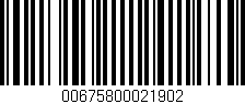 Código de barras (EAN, GTIN, SKU, ISBN): '00675800021902'