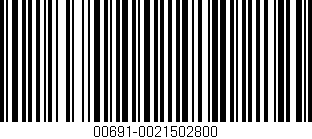 Código de barras (EAN, GTIN, SKU, ISBN): '00691-0021502800'