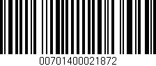 Código de barras (EAN, GTIN, SKU, ISBN): '00701400021872'