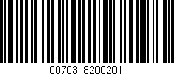 Código de barras (EAN, GTIN, SKU, ISBN): '0070318200201'