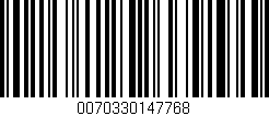 Código de barras (EAN, GTIN, SKU, ISBN): '0070330147768'