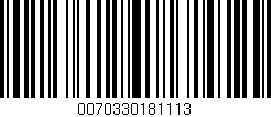 Código de barras (EAN, GTIN, SKU, ISBN): '0070330181113'