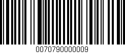 Código de barras (EAN, GTIN, SKU, ISBN): '0070790000009'