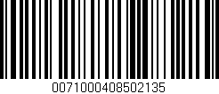 Código de barras (EAN, GTIN, SKU, ISBN): '0071000408502135'
