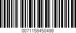 Código de barras (EAN, GTIN, SKU, ISBN): '0071158450498'