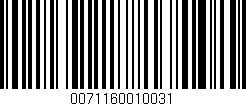 Código de barras (EAN, GTIN, SKU, ISBN): '0071160010031'