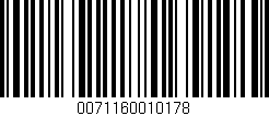 Código de barras (EAN, GTIN, SKU, ISBN): '0071160010178'