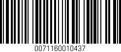 Código de barras (EAN, GTIN, SKU, ISBN): '0071160010437'