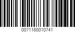 Código de barras (EAN, GTIN, SKU, ISBN): '0071160010741'