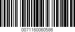 Código de barras (EAN, GTIN, SKU, ISBN): '0071160060586'