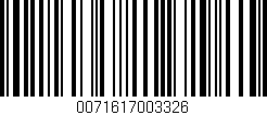Código de barras (EAN, GTIN, SKU, ISBN): '0071617003326'