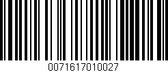 Código de barras (EAN, GTIN, SKU, ISBN): '0071617010027'