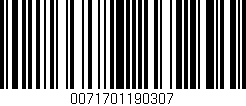 Código de barras (EAN, GTIN, SKU, ISBN): '0071701190307'
