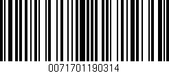 Código de barras (EAN, GTIN, SKU, ISBN): '0071701190314'