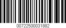 Código de barras (EAN, GTIN, SKU, ISBN): '00722500031882'