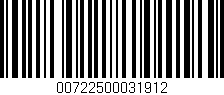Código de barras (EAN, GTIN, SKU, ISBN): '00722500031912'